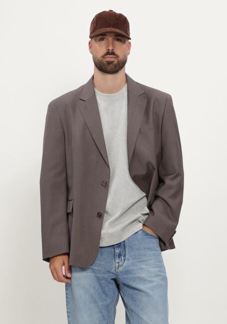 Bruine OLAF HUSSEIN Colberts WOOL BLAZER - large