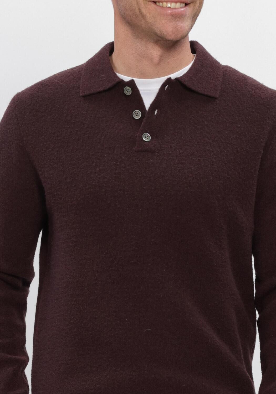 Bordeaux PROFUOMO Polo POLO LS BOILED WOOL - large