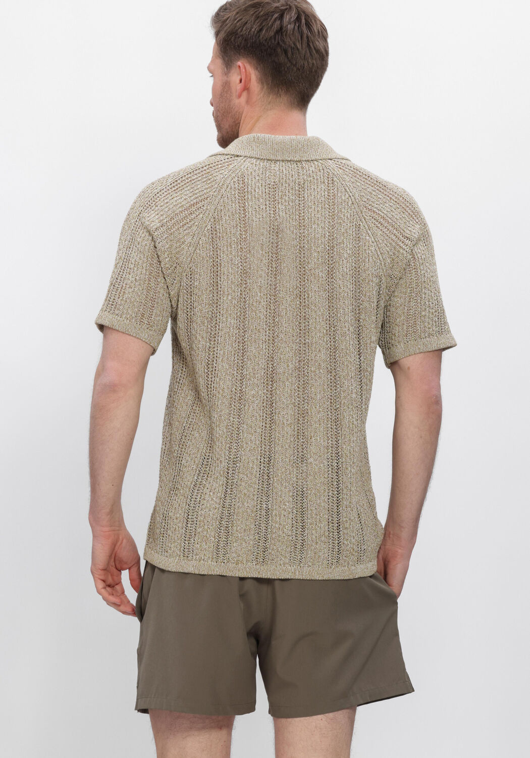 Beige NN.07 Polo CALE V-NECK POLO - large
