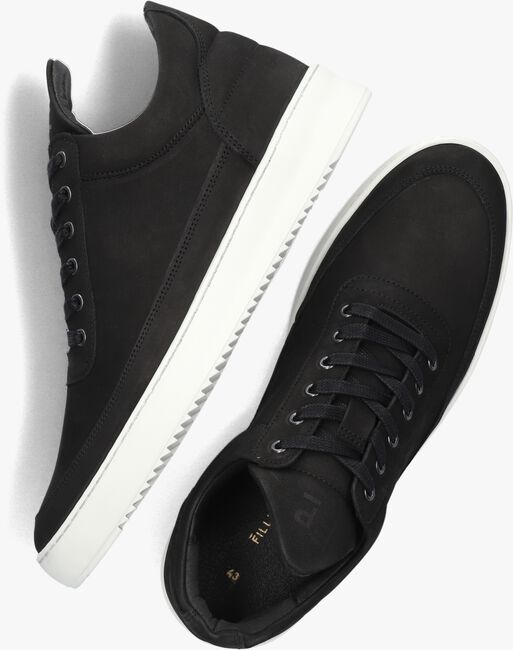 zwarte filling pieces lage sneakers low top rip basic