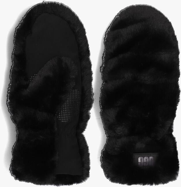 Zwarte UGG Handschoenen QUILTED FAUX FUR MITTEN - large