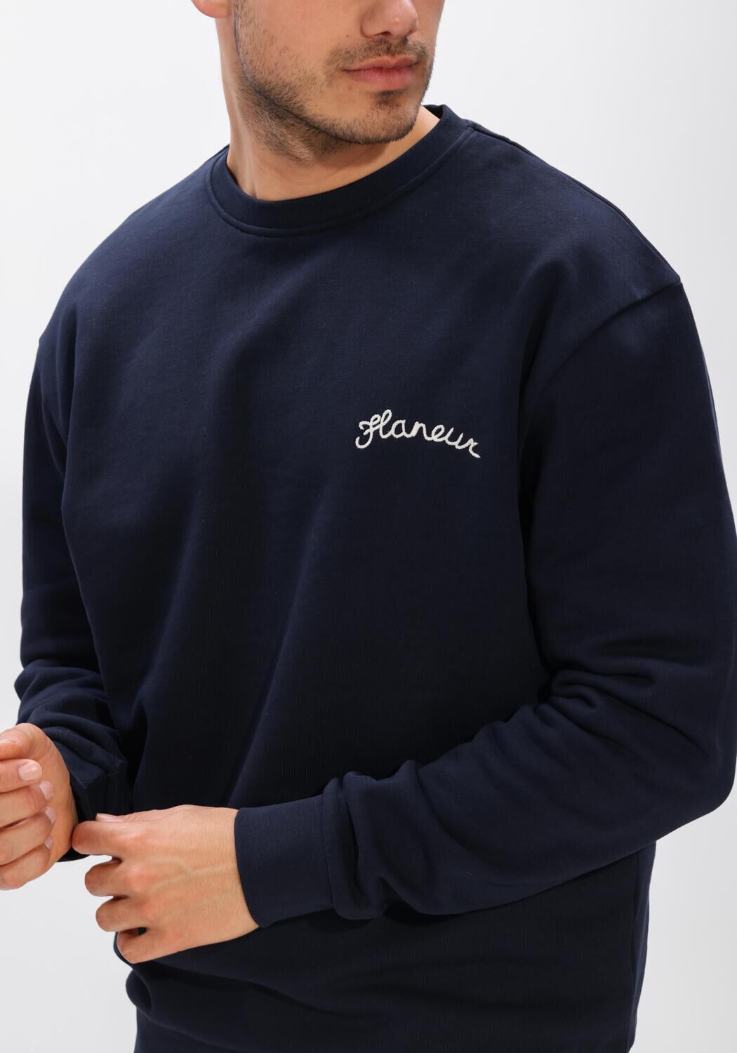 Donkerblauwe FLANEUR Sweater SIGNATURE SWEATER - large
