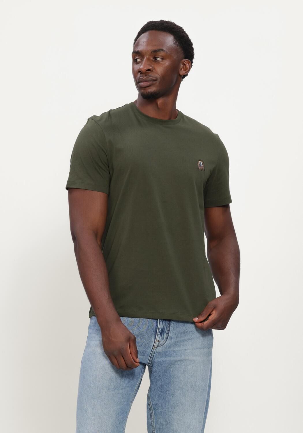 Donkergroene PARAJUMPERS T-shirt PATCH TEE - large