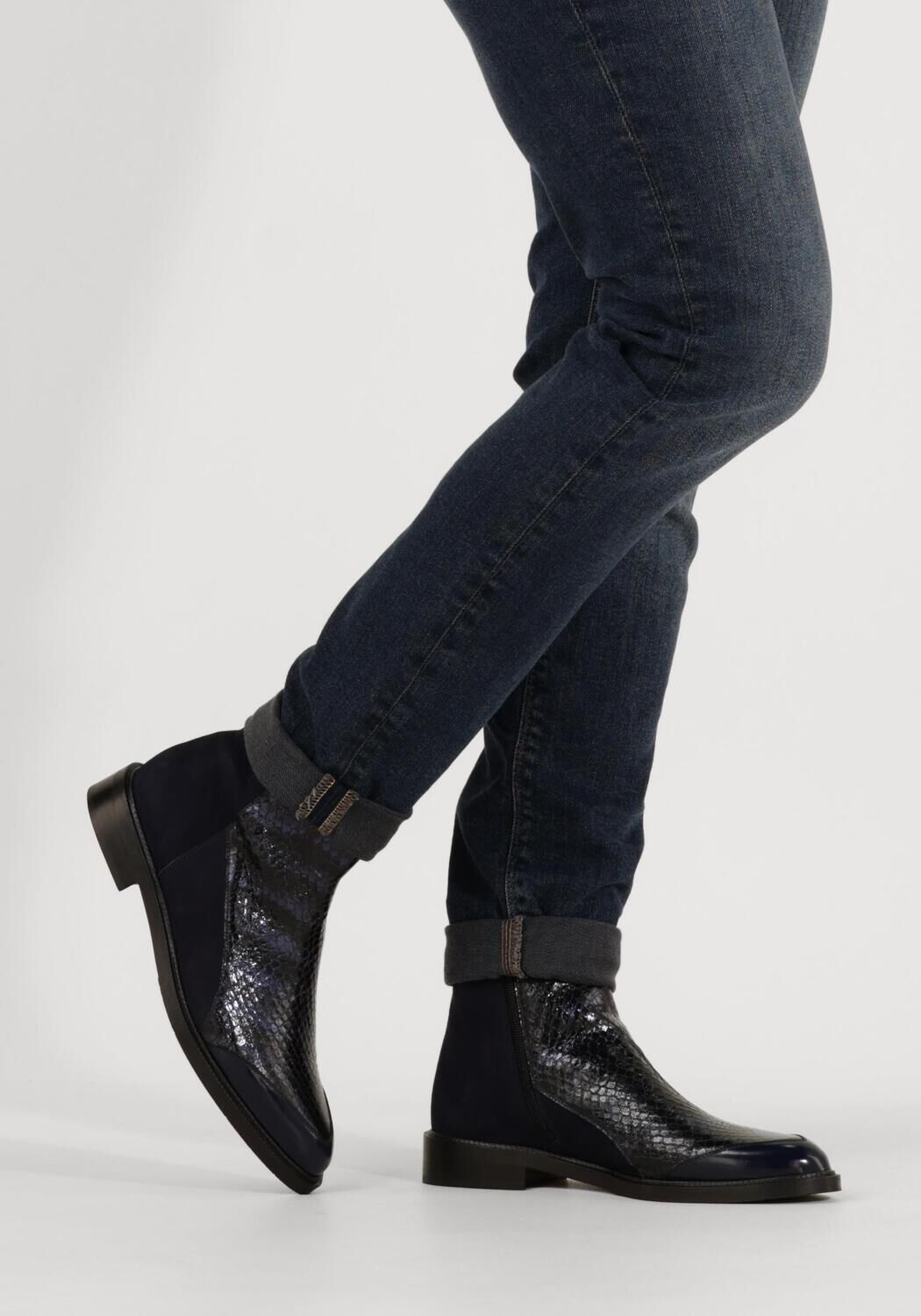 Blauwe PERTINI Enkellaarsjes 32848 - large