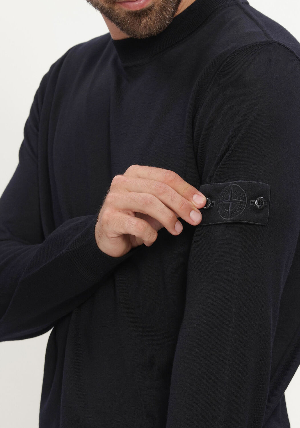Zwarte STONE ISLAND Trui CREW NECK S00FC - large