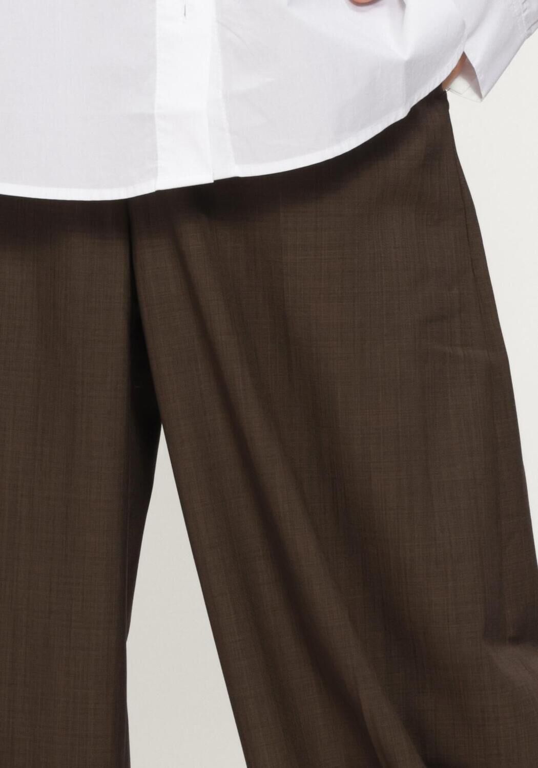 Bruine HERSKIND Wijde broek DANTE MID WAIST PANTS - large