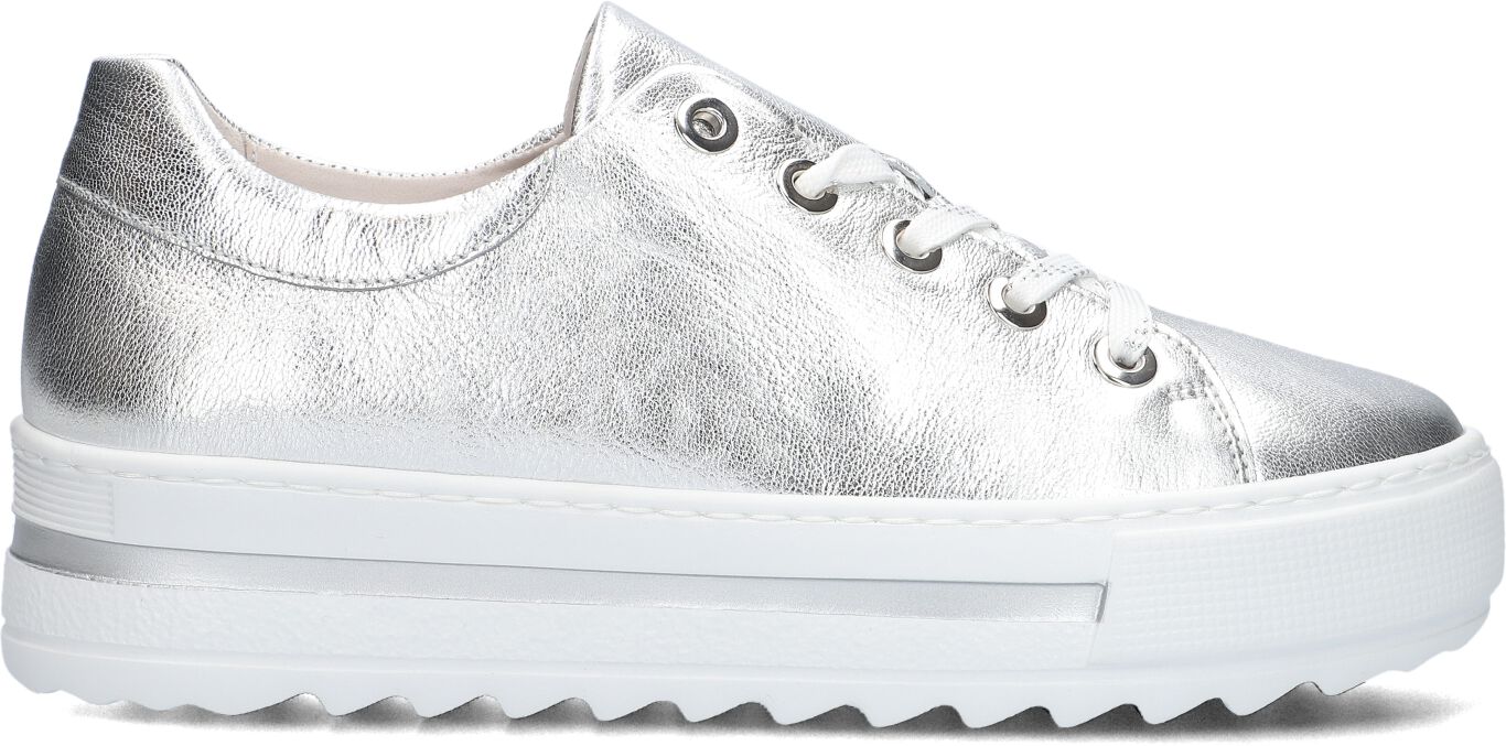 Gabor Lage Sneakers Dames 496, Maat: 35,5, Materiaal: Leer, Kleur: Zilver
