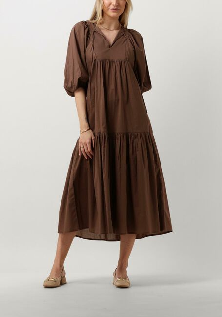 bruine notre-v maxi jurk nv-dente midi dress