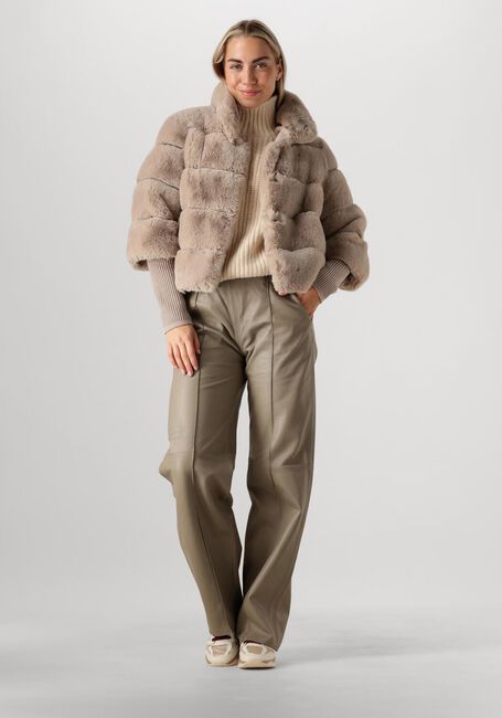 Beige ALTER EGO Faux fur jas ROXY - large