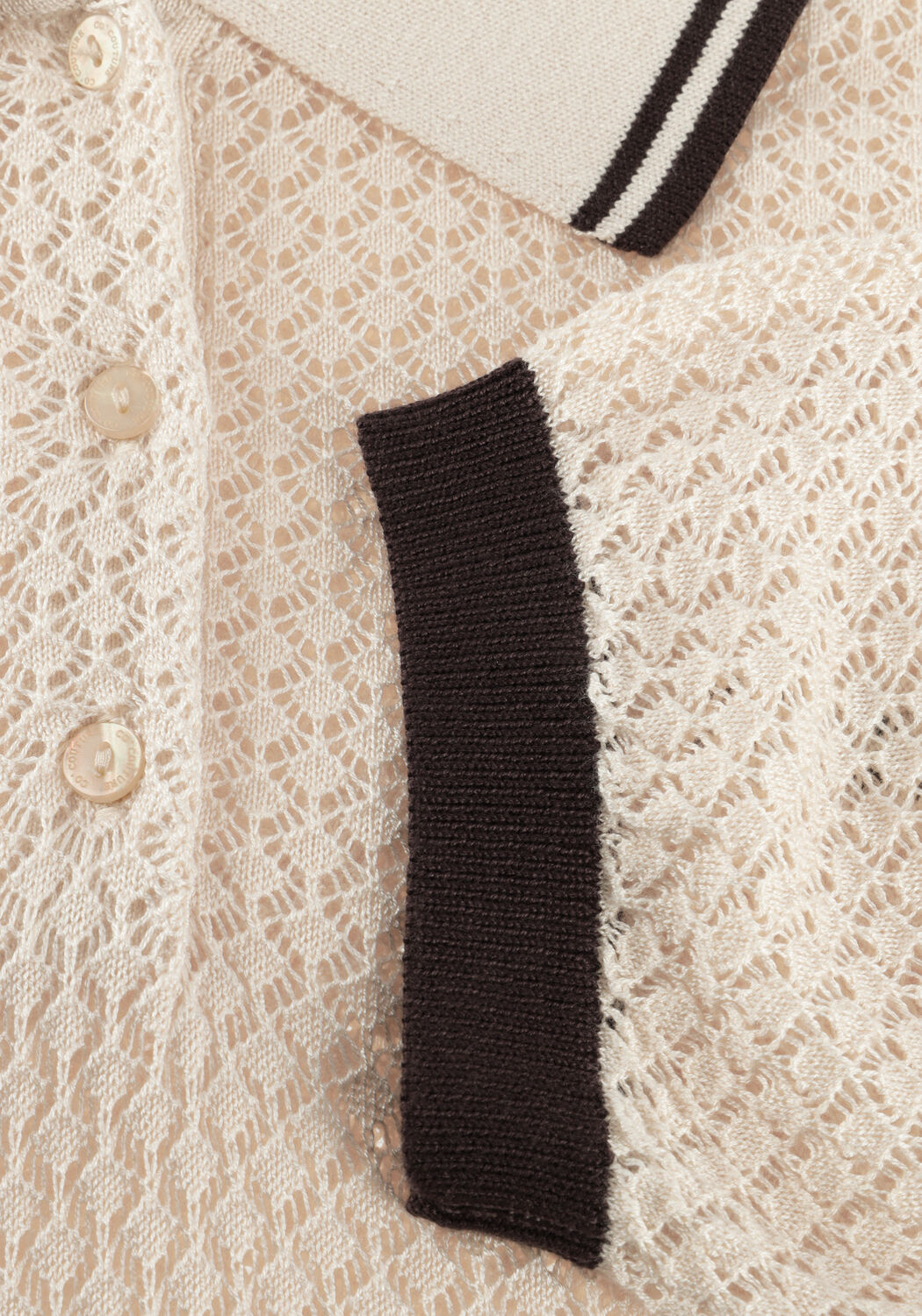 Ecru CO'COUTURE Truien/vesten LUECC POLO KNIT - large