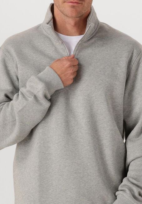 Lichtgrijze LES DEUX Trui NORREGAARD TONAL HALF-ZIP SWEATSHIRT - large