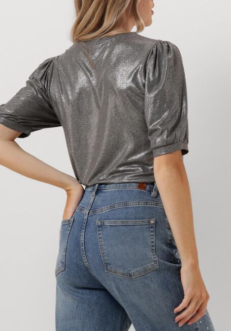 Zilveren SUMMUM Top ROND NECK TOP METALLIC COATED JERSEY - large