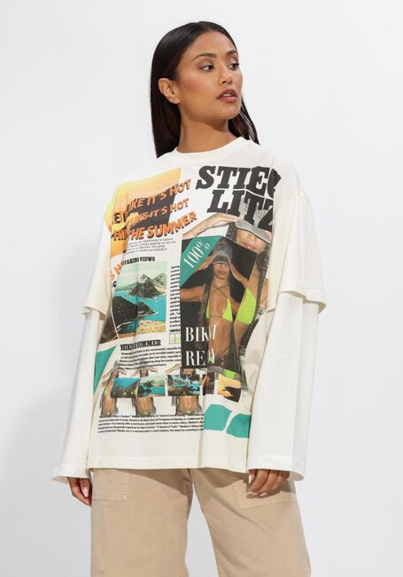 Witte STIEGLITZ Tops & T-shirts DENNIS SKATE TEE DOUBLE SLEEVES - large