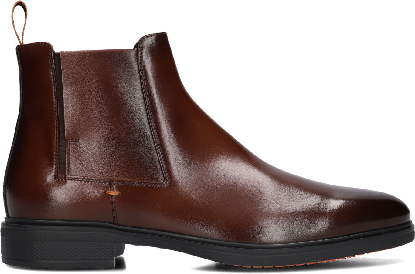 Santoni Chelsea Boots Heren Led Chelsea Booty, Maat: 46,5/47, Materiaal: Leer, Kleur: Bruin