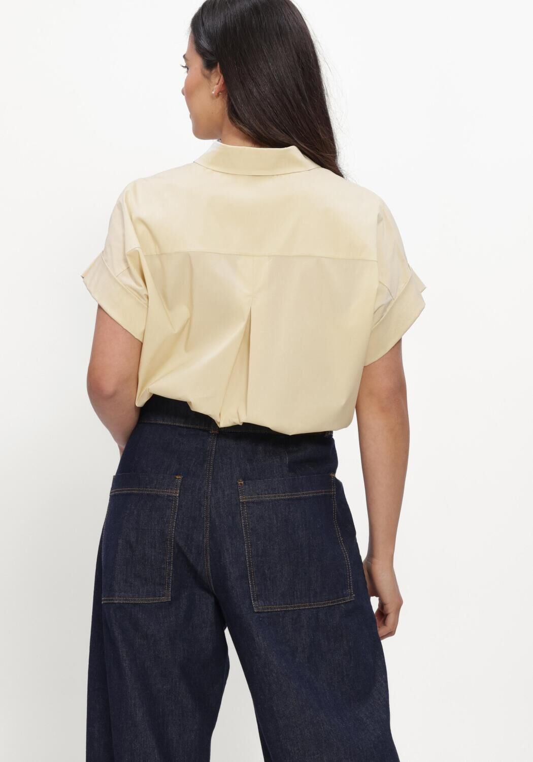 Creme LUISA CERANO Top KURZARM-HEMD AUS BAUMWOLL-MIX - large