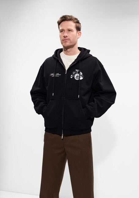 Zwarte FILLING PIECES Trui ZIP HOODIE BOUQUET - large