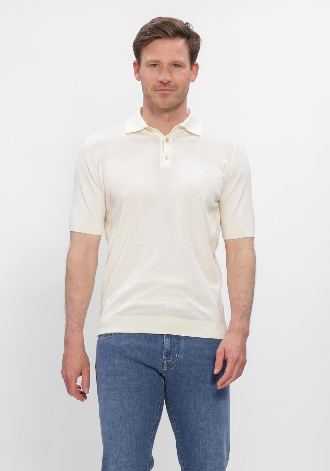 Ecru FILIPPO DE LAURENTIIS Polo POLO MC - large