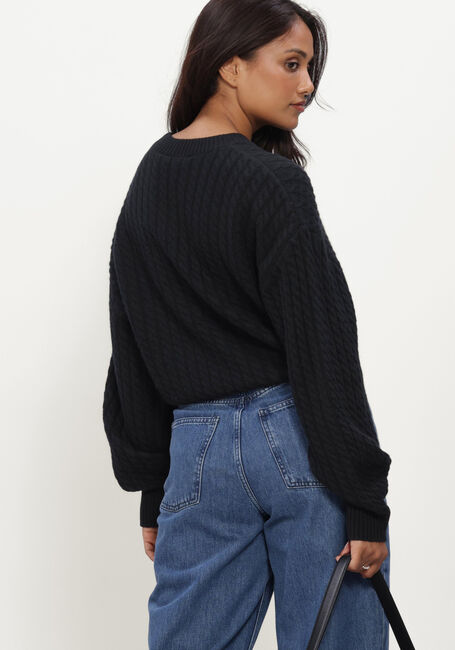 Zwarte ROTATE Trui CABLE CREWNECK SWEATER - large