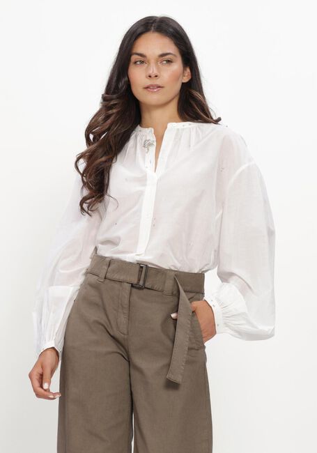 Witte LUISA CERANO Blouses SEIDENBLUSE MIT KRISTALLEN - large