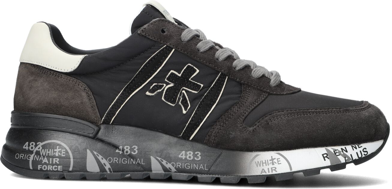 Premiata Lage Sneakers Heren Lander, Maat: 45, Materiaal: Suède, Kleur: Grijs