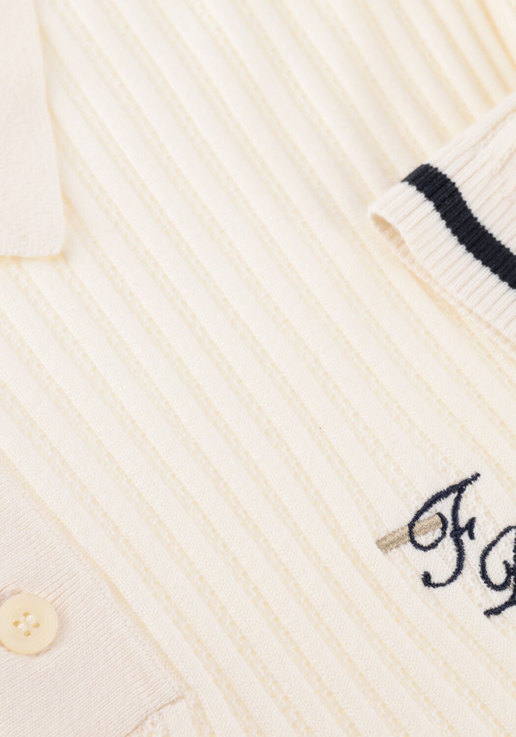 Ecru FILLING PIECES Polo FINE KNIT POLO - large