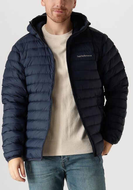 Donkerblauwe PEAK PERFORMANCE Gewatteerde jas M DOWN LINER HOOD JACKET - large
