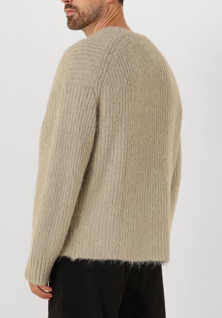 Beige OLAF HUSSEIN Trui HAIRY KNITTED CREWNECK - large