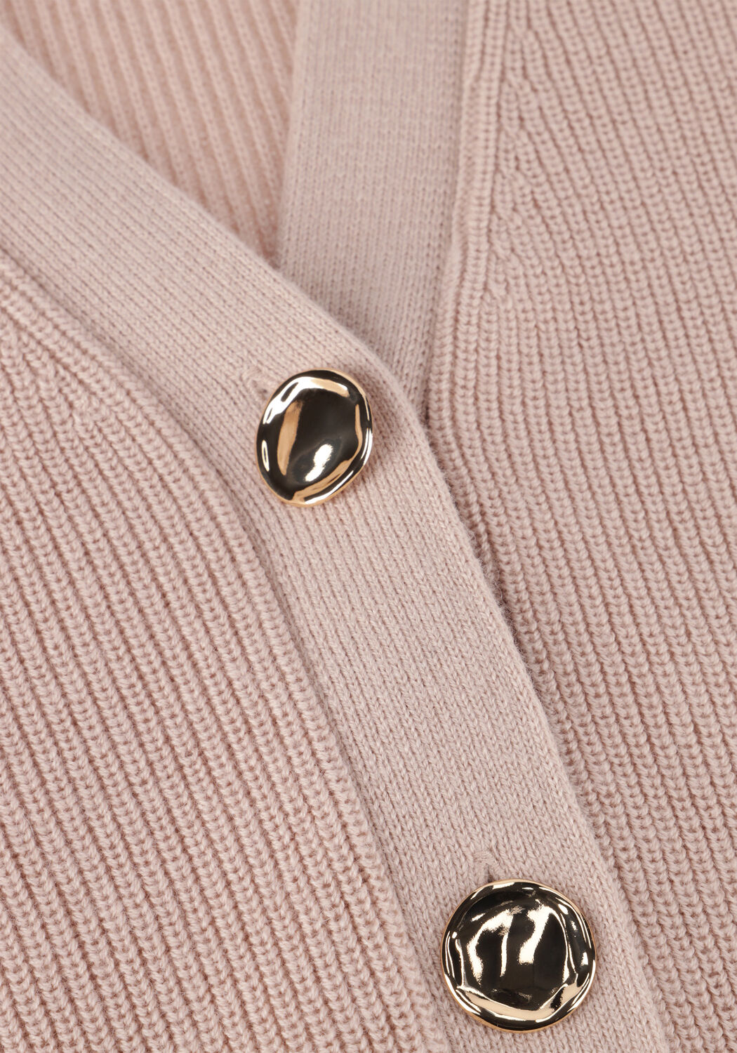 Beige DANTE6 Vest JENY RIB KNIT CARDIGAN - large