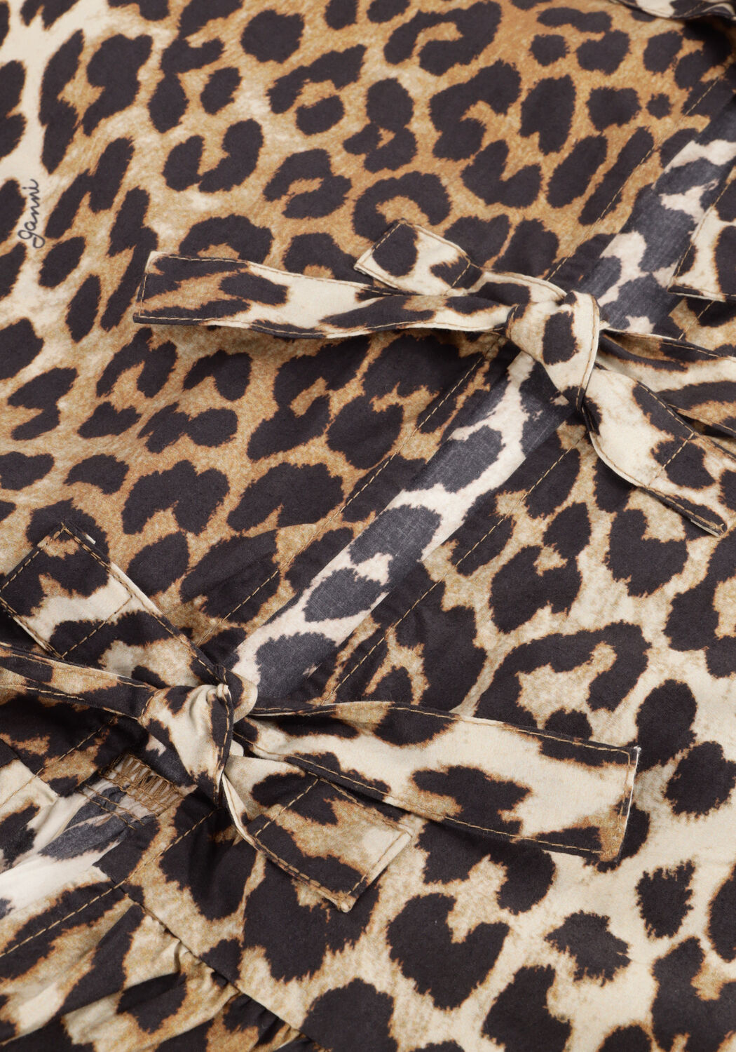 Multi GANNI Blouses PRINTED COTTON POPLIN PEPLUM BLOUSE - large