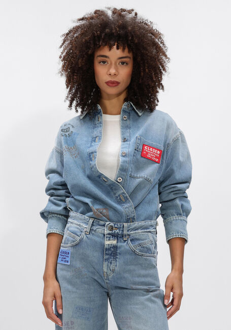 Lichtblauwe CLOSED Blouses OVERSIZE SHIRT - large