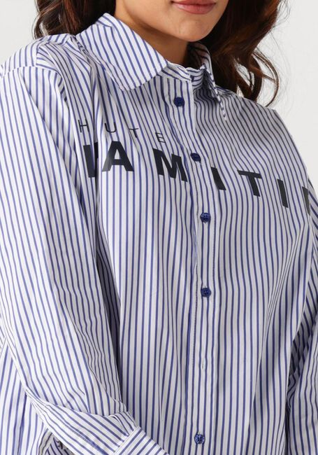 Blauwe HAUTE L'AMITIÉ Blouses STRIPE CHEST LOGO SHIRT - large
