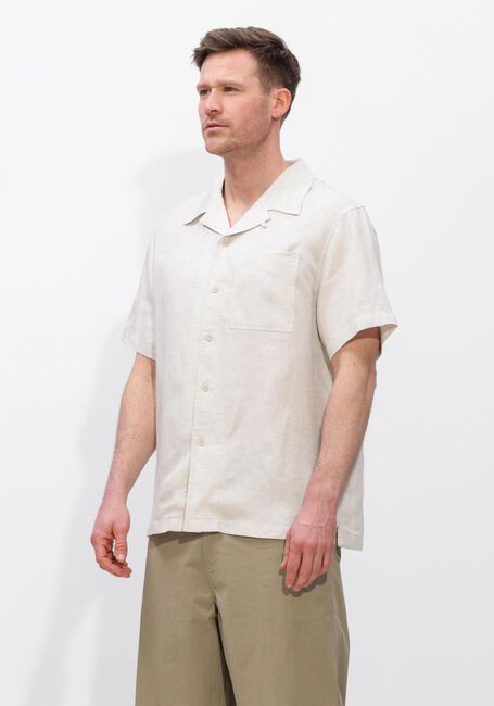 Witte OLAF HUSSEIN Casual overhemd LINEN BLEND SS SHIRT - large