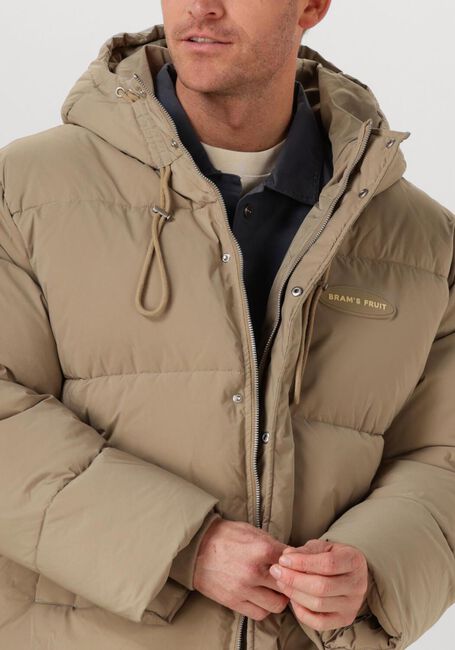 Beige BRAM'S FRUIT Gewatteerde jas HOODED PUFFER JACKET - large