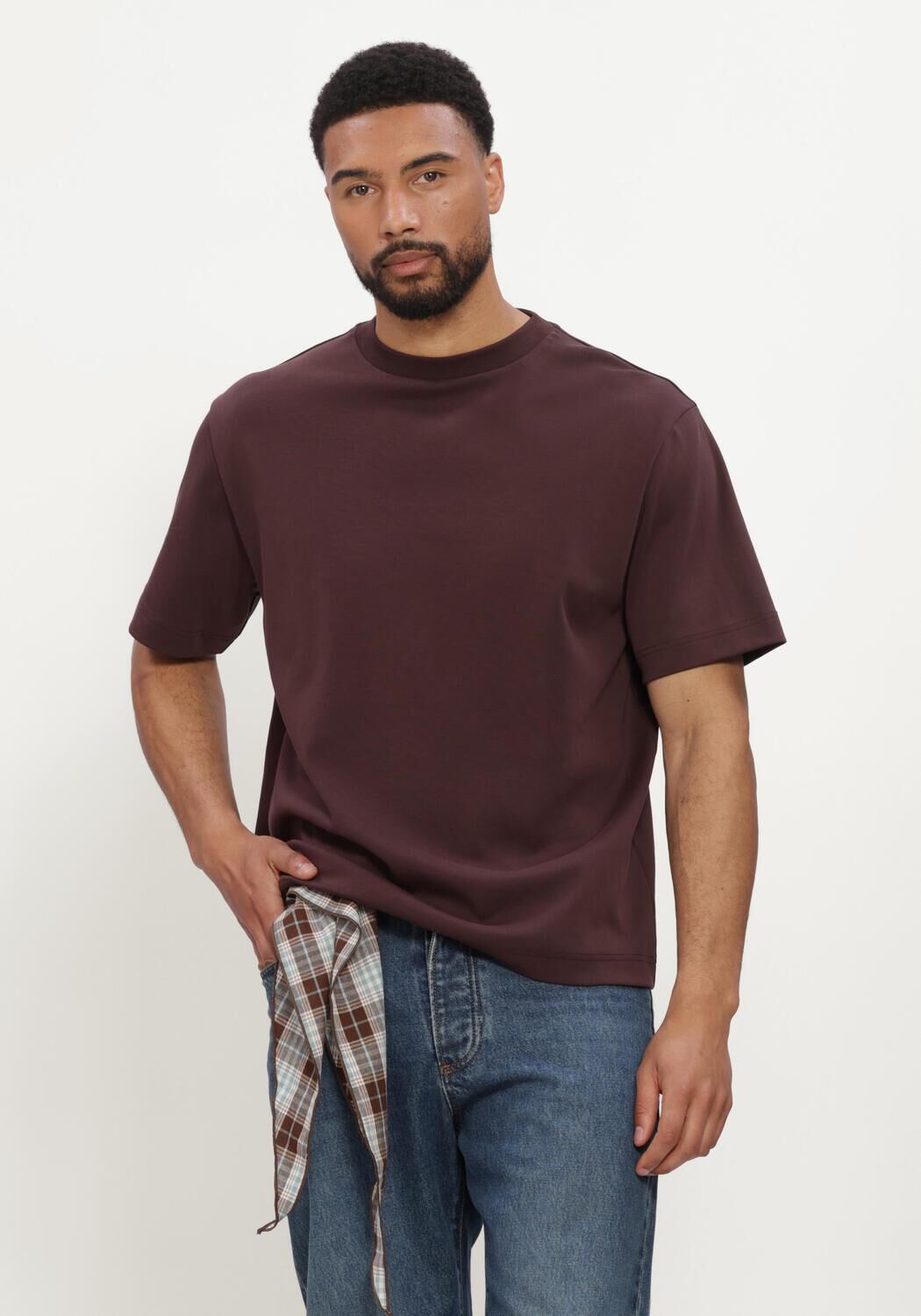 Bruine OLAF HUSSEIN T-shirt ESSENTIAL TEE - large