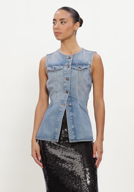 Lichtblauwe ROTATE Top FLARED DENIM TOP - large