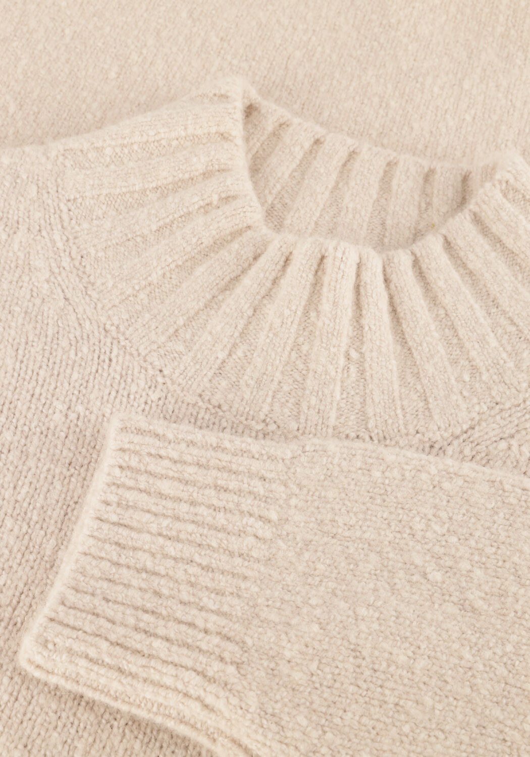 Beige PROFUOMO Coltrui PULLOVER MOCK NECK BOILED WOOL - large