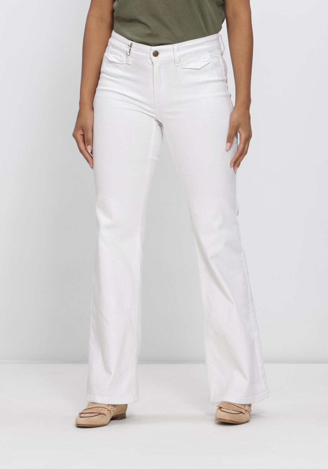Witte CAMBIO Flared jeans FABIENNE POCKET - large
