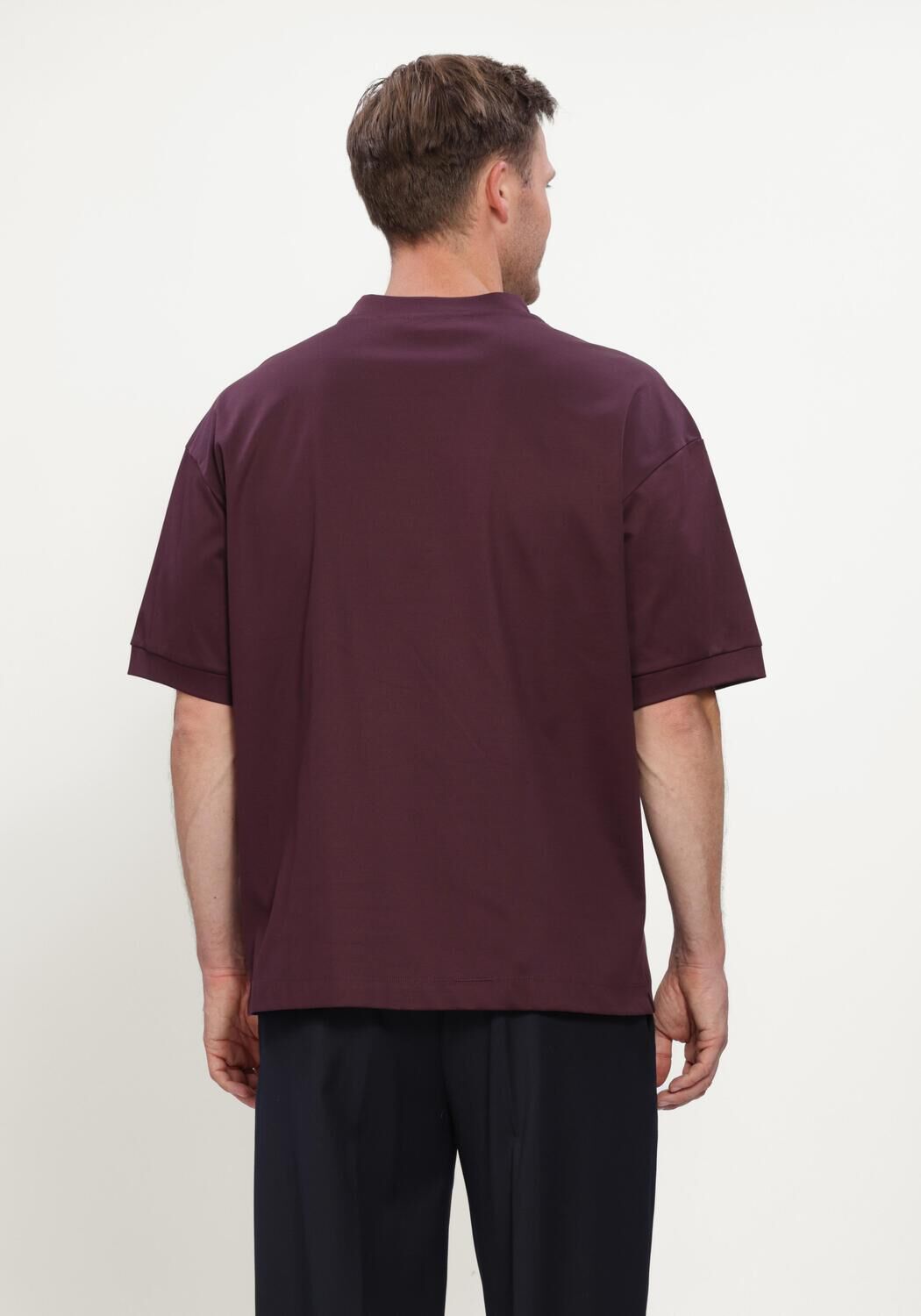 Bordeaux VALENZA Polo HEAVY SUPIMA OVERSIZED T-SHIRT - large
