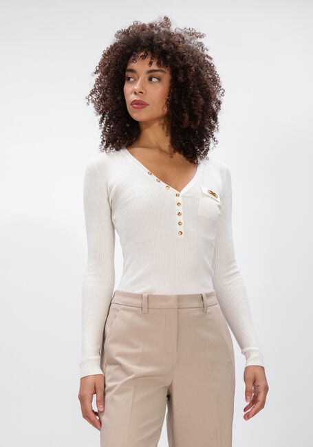 Gebroken wit ELISABETTA FRANCHI Trui WOMEN'S KNITTED SWEATER - large