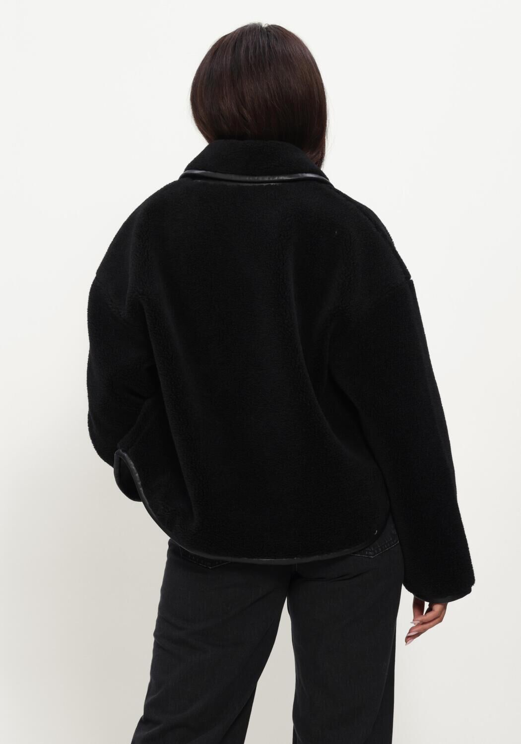 Zwarte ANINE BING Teddy jas CAMDEN JACKET - large