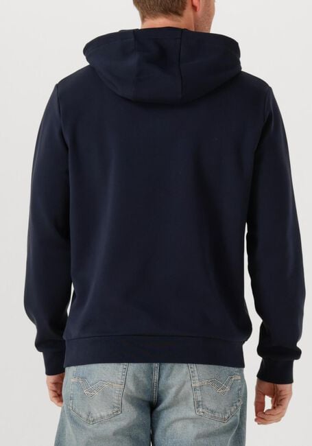 Donkerblauwe WOOLRICH Trui LOGO INTERLOCK HOODIE - large