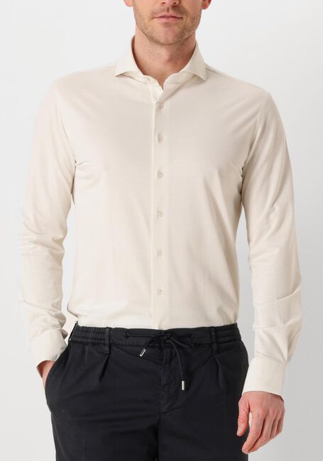 Ecru PROFUOMO Klassiek overhemd SHIRT X-CUTAWAY JAPANESE KNITTED - large