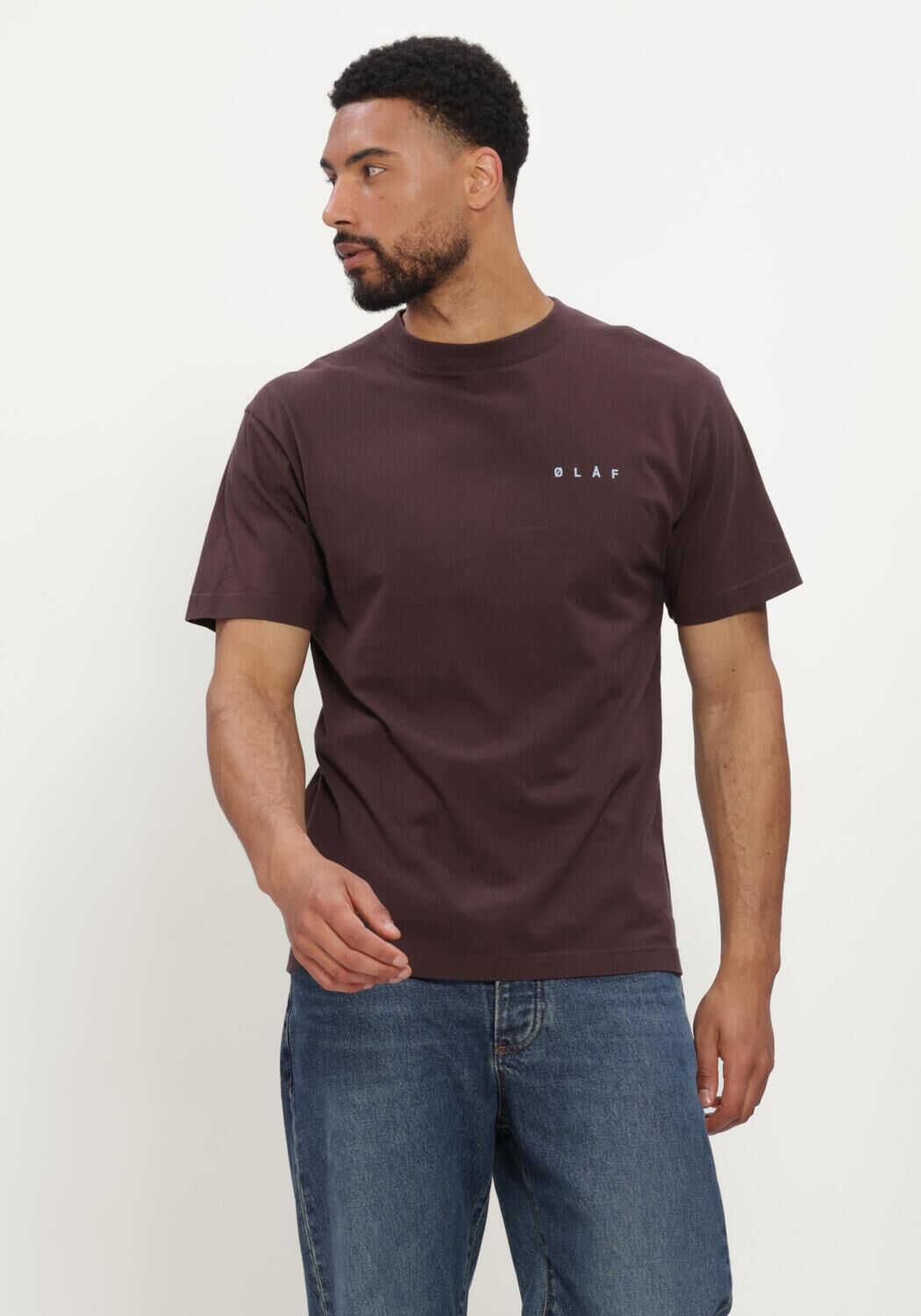 Bruine OLAF HUSSEIN T-shirt LASSO FACE TEE - large