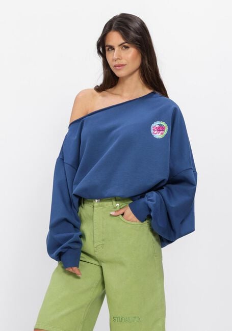 Blauwe STIEGLITZ Sweater MAIK OFF SHOULDER SWEATER - large