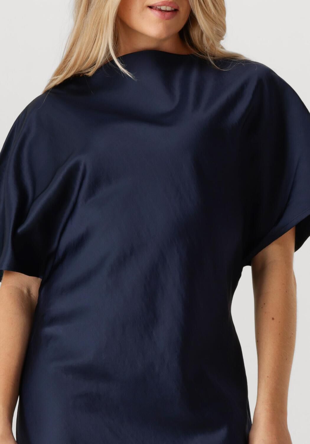 Donkerblauwe SEA ME HAPPY Maxi jurk MERCEDES DRESS SHINY TAFTA - large