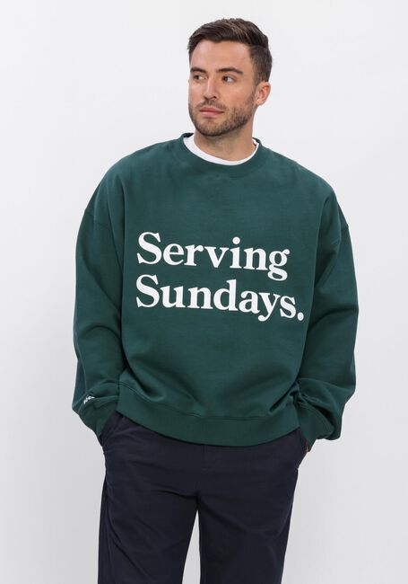 Donkergroene POCKIES Sweater OVERSIZED SUNDAYS CREW - large