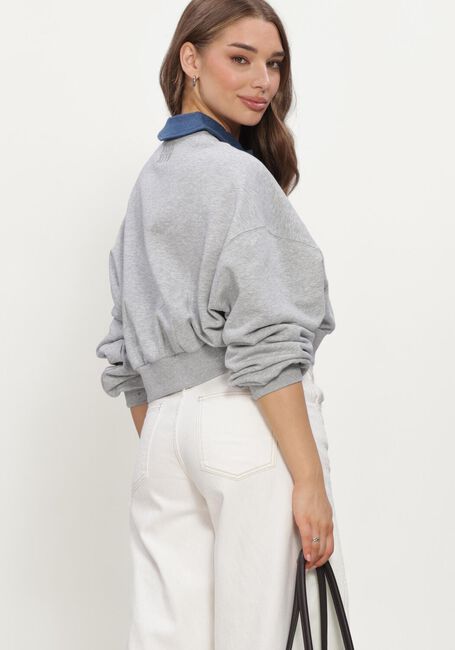 Grijze ALIX THE LABEL Sweater LADIES KNITTED POLO SWEATER - large