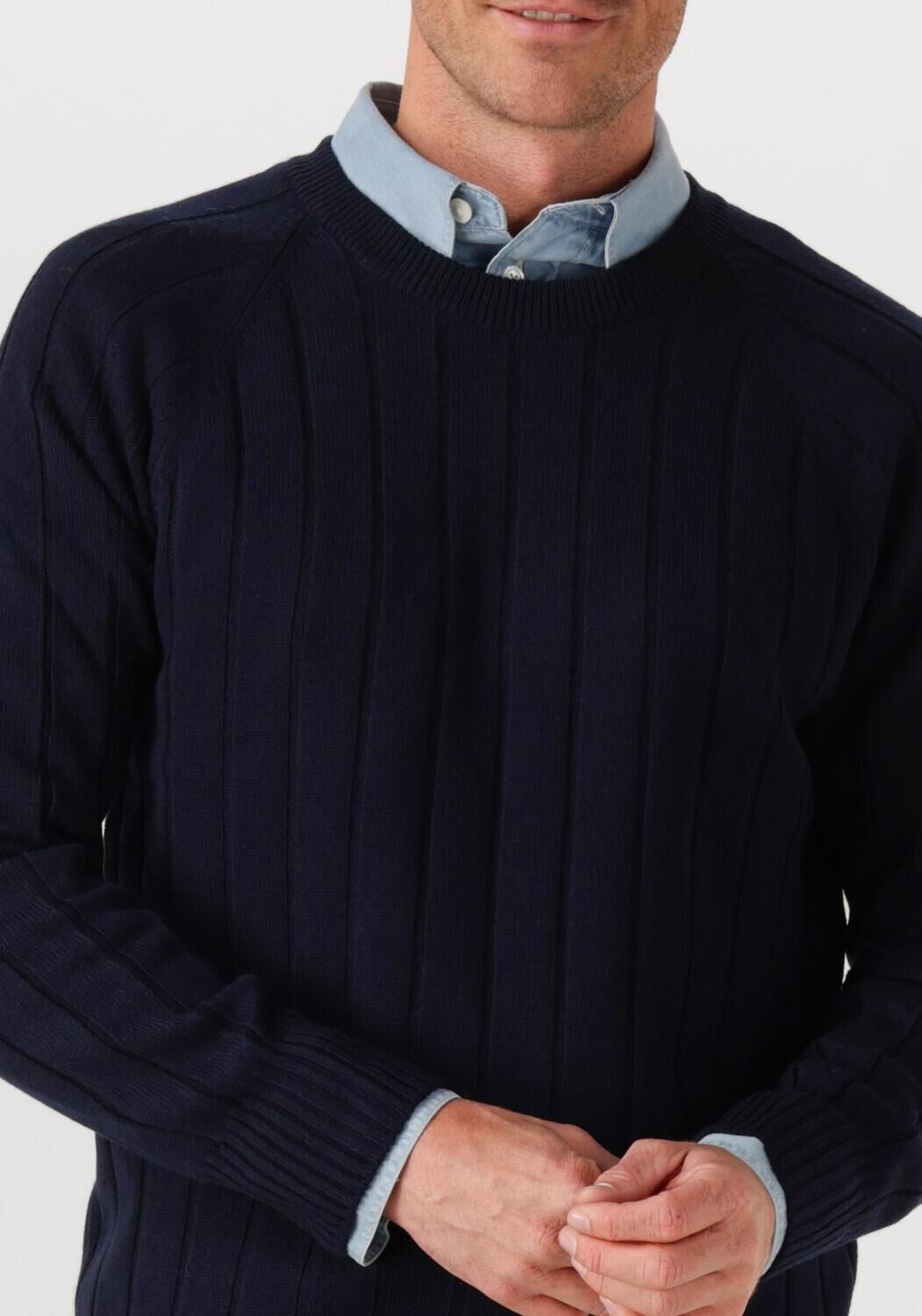 Donkerblauwe GRAN SASSO Trui CREW L SLV - large