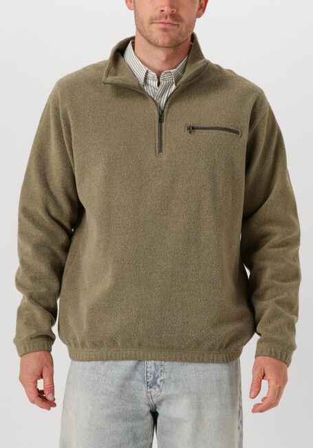 Olijf FORÉT Sweater ELM HALF ZIP SWEATSHIRT - large