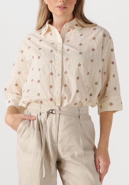 Ecru SUMMUM Blouses 3/4 SLEEVE BLOUSE TOP LINEN - large